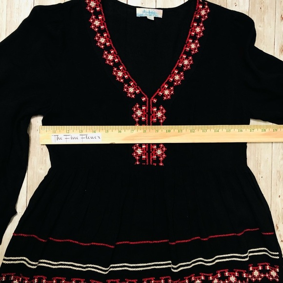 Altar’d State Black Boho Peasant Mini Dress /Tunic - Picture 8 of 12